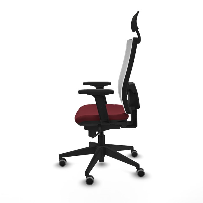 PIQUERAS Y CRESPO Silla de oficina Horna con mecanismo Sincro, Granate y Blanco PIQUERAS Y CRESPO Silla de oficina Horna con mecanismo Sincro, Granate y Blanco