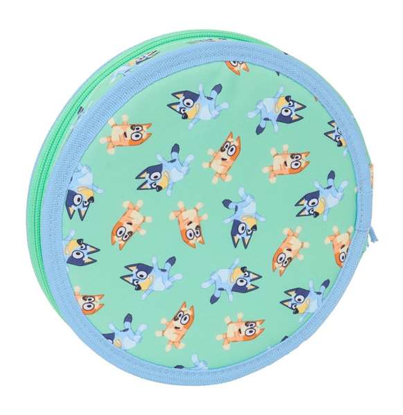 Safta Plumier Redondo 18 Piezas Bluey "Sisters" 21x3,5 Cm