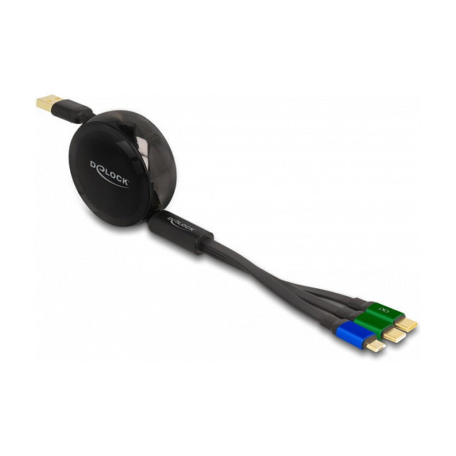 DeLOCK 85359 Cable USB 3 en 1 con USB A a Micro USB y 2 x USB Tipo C, Negro, Verde, Azul DeLOCK 85359 Cable USB 3 en 1 con USB A a Micro USB y 2 x USB Tipo C, Negro, Verde, Azul