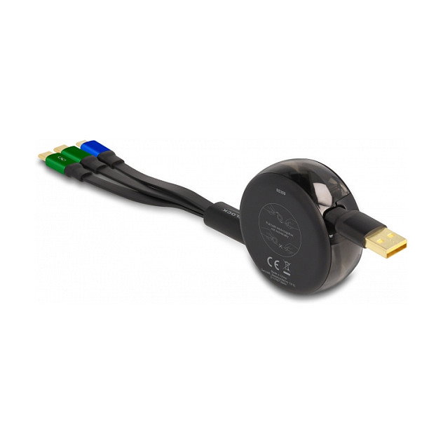 DeLOCK 85359 Cable USB 3 en 1 con USB A a Micro USB y 2 x USB Tipo C, Negro, Verde, Azul DeLOCK 85359 Cable USB 3 en 1 con USB A a Micro USB y 2 x USB Tipo C, Negro, Verde, Azul