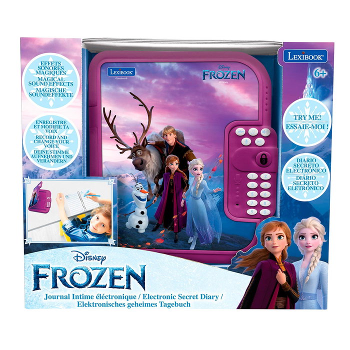 Lexibook Diario Secreto Frozen SD50FZ Disney con Código de 4 Dígitos, Música y Grabación de Voz, Juguete Educativo para Niños +6 Años