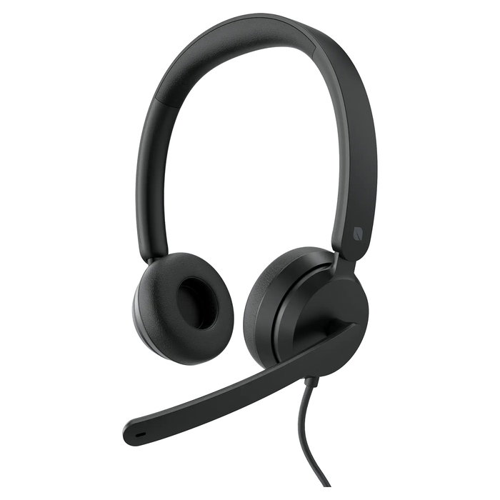 Microsoft Auriculares Incase Modern USB-C Diadema para Oficina, Conexión Alámbrica Plug and Play, Micrófono Boom con Cancelación de Ruido, Negro