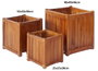 DKD Home Decor Set de 3 Maceteros de Acacia Marrón 40x40x46 cm