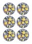 Hermia ODL0002 Platos de Postre de Cerámica Amarillos (6 Piezas) 19x19x2cm