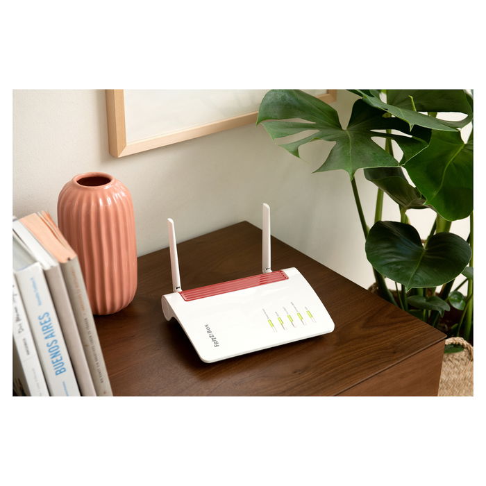 AVM Fritz!Box 6850 5G Router Wi-Fi 5 (802.11ac) Doble Banda 2.4/5 GHz Ethernet Puertos Gigabit Negro Rojo Blanco