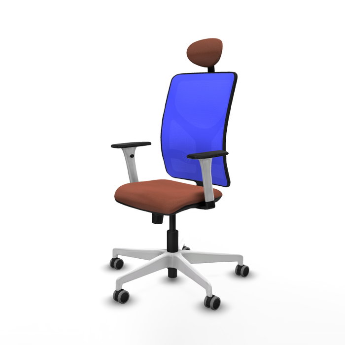PIQUERAS Y CRESPO Silla de oficina Motilla con mecanismo Sincro, Marrón y Azul PIQUERAS Y CRESPO Silla de oficina Motilla con mecanismo Sincro, Marrón y Azul