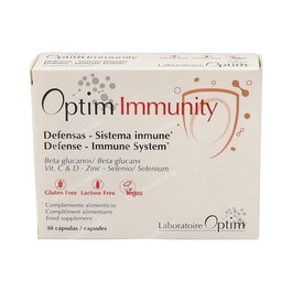 OPTIM LABORATOIRE Optim Immunity 30 Cap. Complemento Alimenticio con Vitamina C, D3, Zinc y Selenio para el Sistema Inmunitario