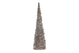 DKD Home Decor Cono de Ratán LED Natural Marrón Claro 19x19x62 cm