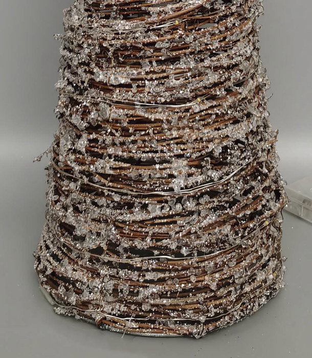 DKD Home Decor Cono de Ratán LED Natural Marrón Claro 19x19x62 cm DKD Home Decor Cono de Ratán LED Natural Marrón Claro 19x19x62 cm