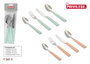 Wooow Set 4 Piezas Cubiertos Mango Plástico Privilege 27 cm Largo x 9 cm Ancho x 3 cm Alto (36 Unidades)