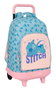Safta Mochila Grande C/Ruedas Compact Extraible Stitch Ohana 33x45x22cm