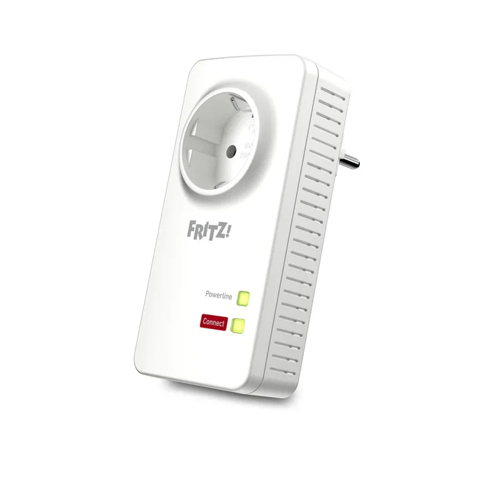 AVM Adaptador Powerline FRITZ! 1220E, 1200 Mbps, 2 Puertos Gigabit Ethernet, HomePlug AV2, Blanco