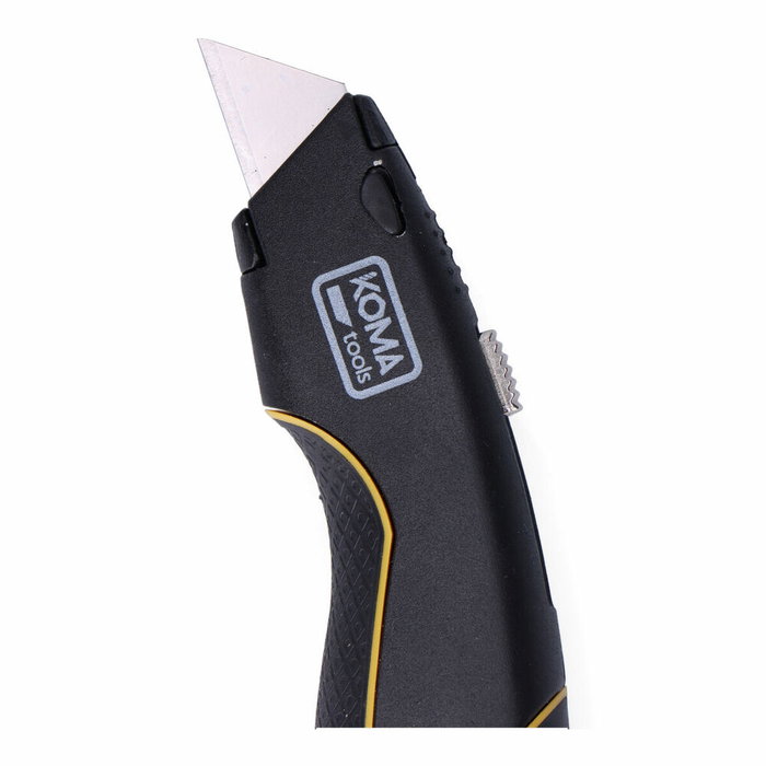 Koma Tools Cúter con cuchilla retráctil e incluye 5 cuchillas trapezoidales