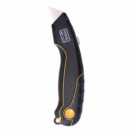 Koma Tools Cúter con cuchilla retráctil e incluye 5 cuchillas trapezoidales