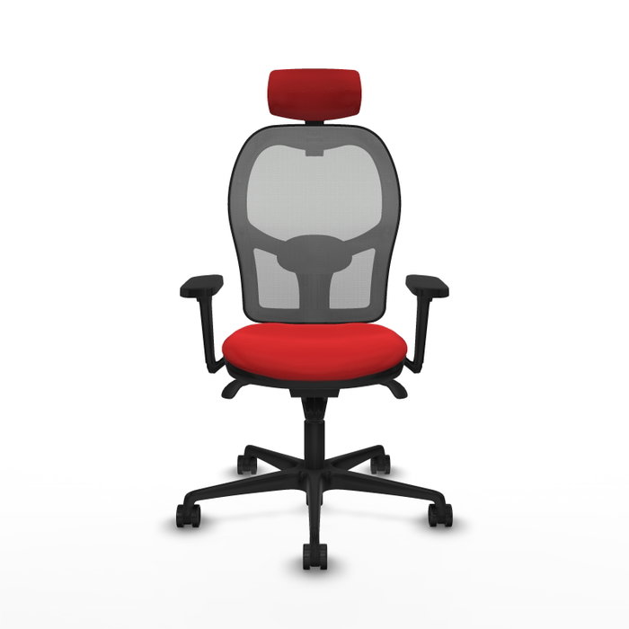 PIQUERAS Y CRESPO Silla de oficina Jorquera con mecanismo Sincro, Rojo y Gris