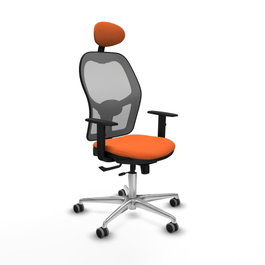 PIQUERAS Y CRESPO Silla de oficina Jorquera con mecanismo Sincro/Traslack, Naranja y Gris