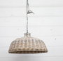 DKD Home Decor Lámpara de Techo Mediterráneo Blanco Plateado Ratán Metal 80 x 47 x 80 cm
