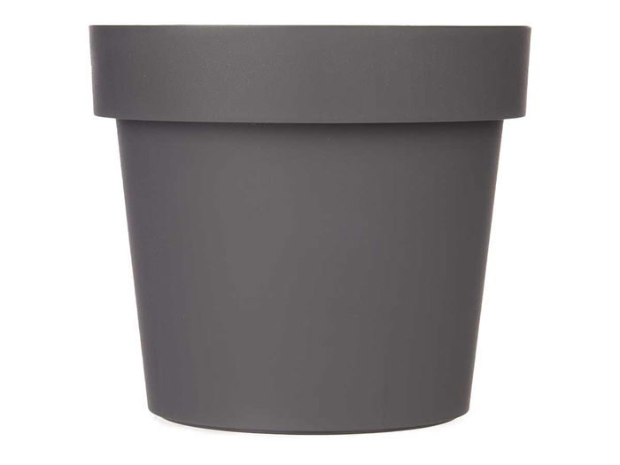 Ibergarden Maceta Plástico Gris 25 cm Diámetro x 22.5 cm Alto x 25 cm Largo (Set de 12)