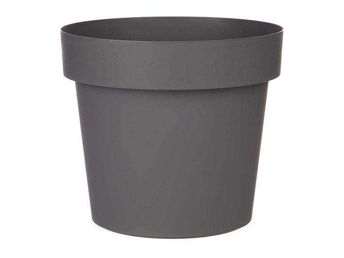 Ibergarden Maceta Plástico Gris 25 cm Diámetro x 22.5 cm Alto x 25 cm Largo (Set de 12)