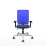 PIQUERAS Y CRESPO Silla de oficina Motilla con mecanismo Sincro/Traslack, Azul marino y Azul