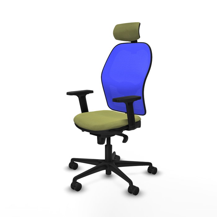 PIQUERAS Y CRESPO Silla de oficina Jorquera con mecanismo Sincro, Verde oliva y Azul PIQUERAS Y CRESPO Silla de oficina Jorquera con mecanismo Sincro, Verde oliva y Azul