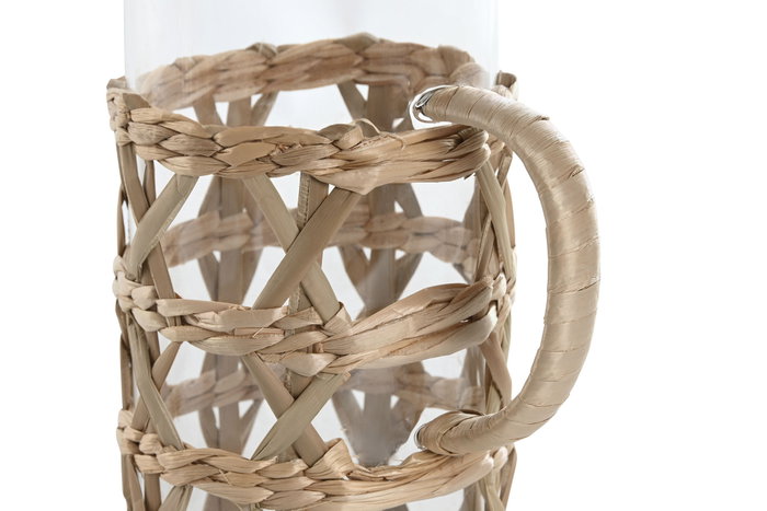 DKD Home Decor Jarra de Borosilicato y Fibra Natural 1,25L DKD Home Decor Jarra de Borosilicato y Fibra Natural 1,25L