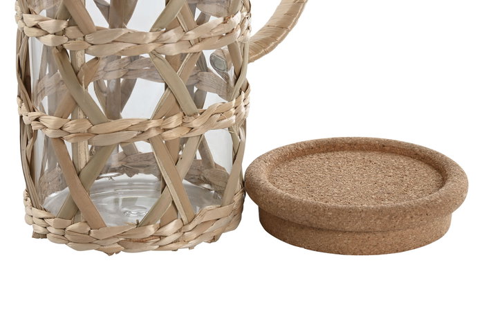DKD Home Decor Jarra de Borosilicato y Fibra Natural 1,25L DKD Home Decor Jarra de Borosilicato y Fibra Natural 1,25L