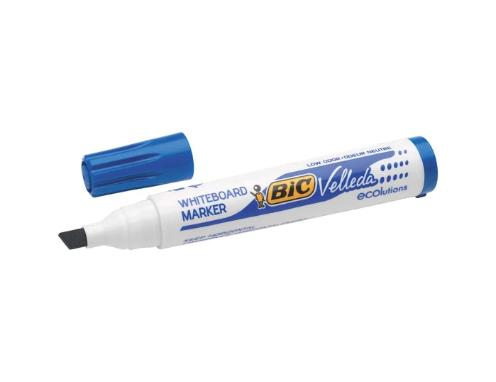 Bic Velleda Ecolutions Marcador para Pizarra Blanca Azul Punta Biselada 12 UD