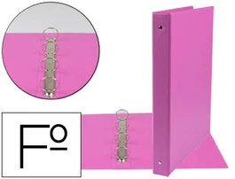 Liderpapel Carpeta 4 Anillas 25 mm Plástico Folio Fucsia