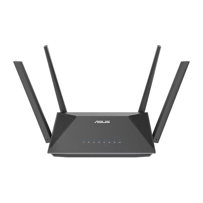 ASUS RT-AX52 AX1800 Router Wi-Fi 6 (802.11ax) Doble Banda 574+1201 Mbps Negro con AiMesh, 4 Antenas y 4 Puertos Gigabit para Sobremesa