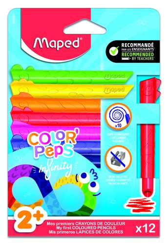 Maped Infinity Kidy Lápices de Colores de 12 unidades, Colores Surtidos Maped Infinity Kidy Lápices de Colores de 12 unidades, Colores Surtidos