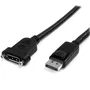 StarTech.com Cable de extensión DisplayPort para montaje en panel DPPNLFM3PW 0.9m - 4K 60Hz, DP macho a hembra, 28AWG, versión 1.2, negro