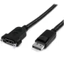 StarTech.com Cable de extensión DisplayPort para montaje en panel DPPNLFM3PW 0.9m - 4K 60Hz, DP macho a hembra, 28AWG, versión 1.2, negro