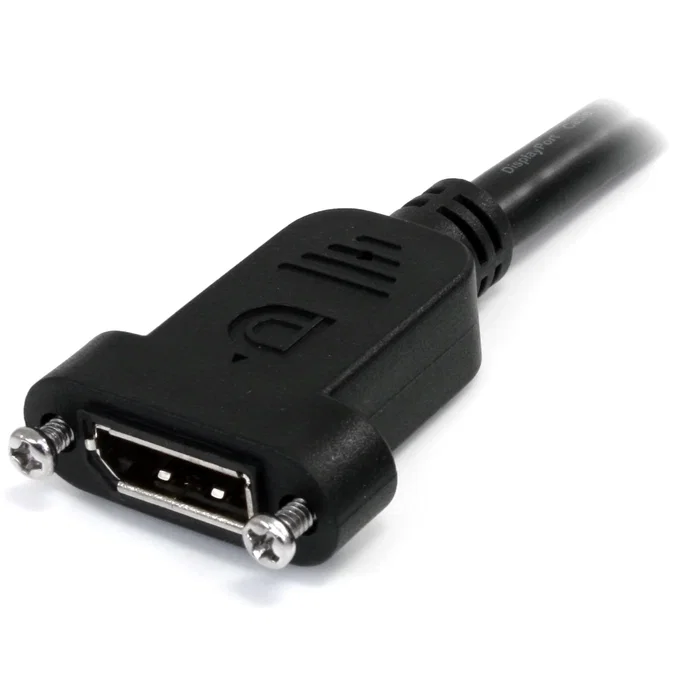 StarTech.com Cable de extensión DisplayPort para montaje en panel DPPNLFM3PW 0.9m - 4K 60Hz, DP macho a hembra, 28AWG, versión 1.2, negro