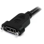 StarTech.com Cable de extensión DisplayPort para montaje en panel DPPNLFM3PW 0.9m - 4K 60Hz, DP macho a hembra, 28AWG, versión 1.2, negro