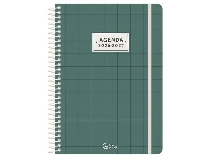 Liderpapel Agenda Escolar 2026-2027 Fantasy E Pattern Dia Página A6+ Espiral, Interior Bilingüe, 80g FSC, Con Calendario y Pegatinas