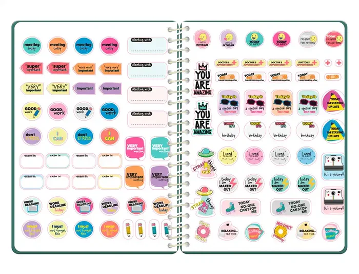 Liderpapel Agenda Escolar 2026-2027 Fantasy E Pattern Dia Página A6+ Espiral, Interior Bilingüe, 80g FSC, Con Calendario y Pegatinas