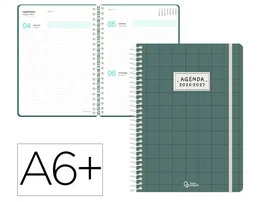 Liderpapel Agenda Escolar 2026-2027 Fantasy E Pattern Dia Página A6+ Espiral, Interior Bilingüe, 80g FSC, Con Calendario y Pegatinas