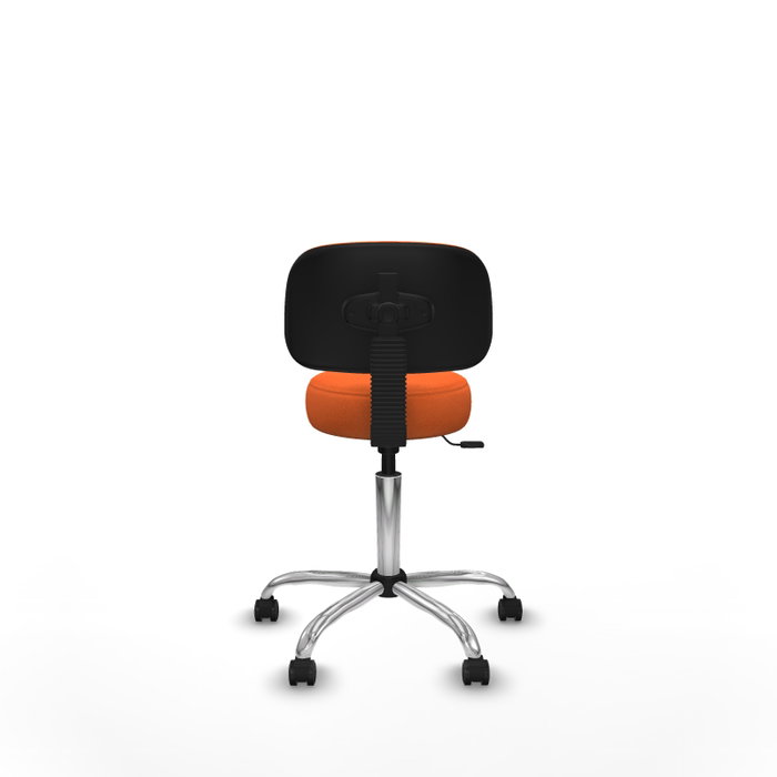 PIQUERAS Y CRESPO Silla Llanos giratoria naranja con base cromada