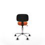 PIQUERAS Y CRESPO Silla Llanos giratoria naranja con base cromada
