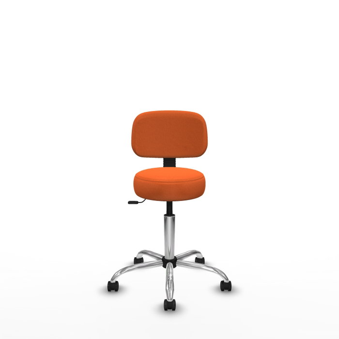 PIQUERAS Y CRESPO Silla Llanos giratoria naranja con base cromada