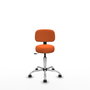 PIQUERAS Y CRESPO Silla Llanos giratoria naranja con base cromada