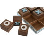 DKD Home Decor Juego de Mesa Tres en Raya en Mango y Resina Azul