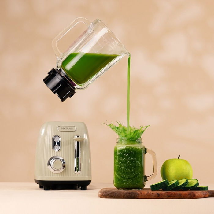 Batidora de Vaso Cecotec Power Black Titanium RetroGreen Verde Batidora de Vaso Cecotec Power Black Titanium RetroGreen Verde