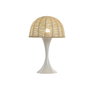 DKD Home Decor Lámpara de Sobremesa Seta Metal y Cuerda Blanco y Marrón Claro