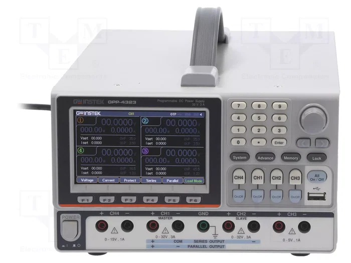 GW INSTEK GPP-4323 Fuente de alimentación de laboratorio programable de 4 canales