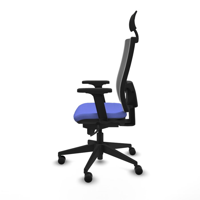 PIQUERAS Y CRESPO Silla de oficina Horna con mecanismo Sincro, Azul claro y Gris
