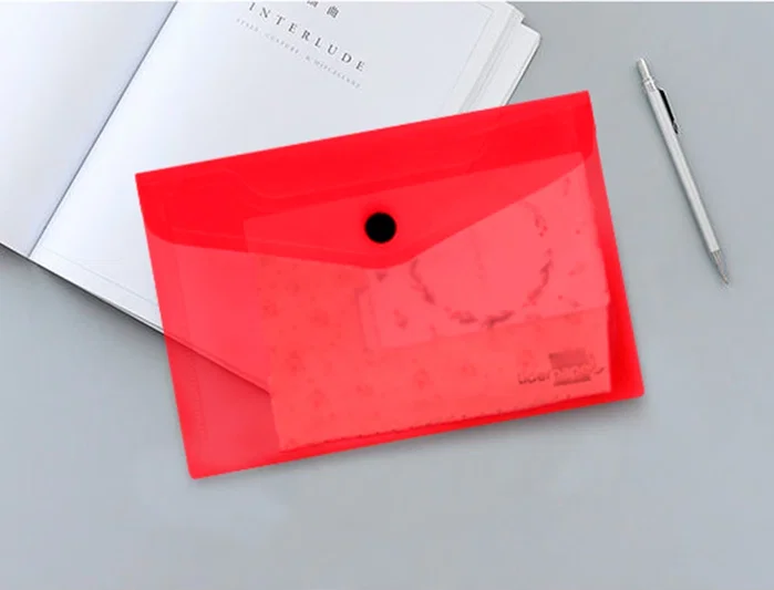 Liderpapel Carpeta Dossier con Broche Rojo Transparente DIN A6