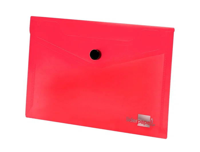 Liderpapel Carpeta Dossier con Broche Rojo Transparente DIN A6