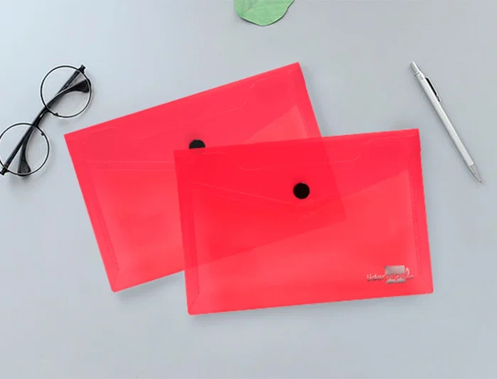 Liderpapel Carpeta Dossier con Broche Rojo Transparente DIN A6